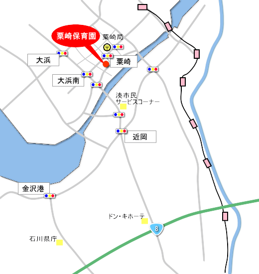 粟崎保育園の周辺地図
